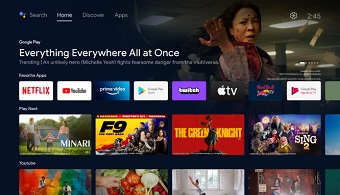 android tv schermata di esempio