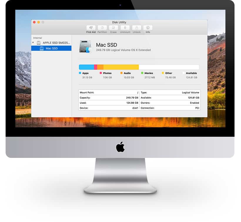 imac con SSD utility disco
