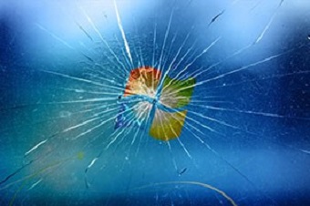 schermata windows 7 con schermo rotto